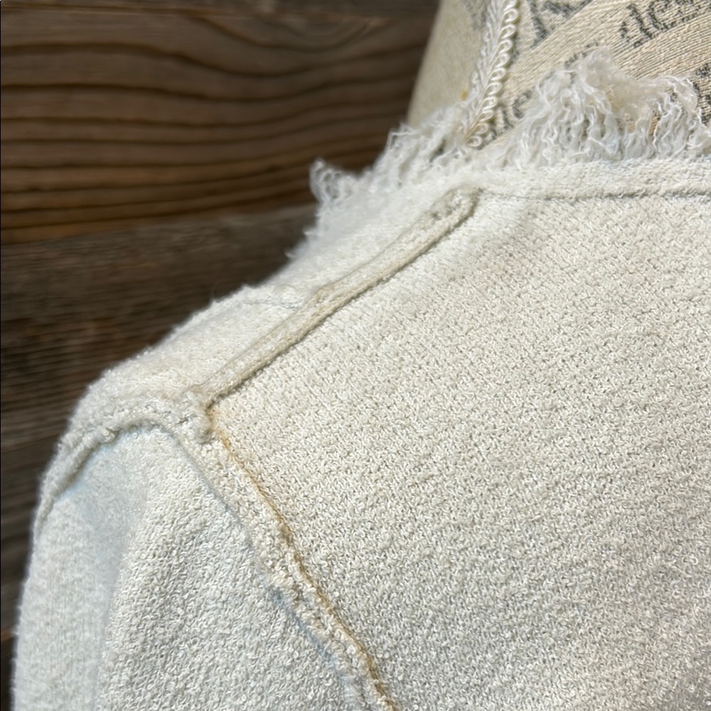 NWT Joie Cream Frayed Edge Cardigan / Jacket Size XS - Picture 4 of 7